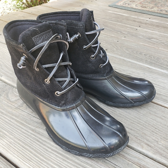 sperry sweetwater duck boots black